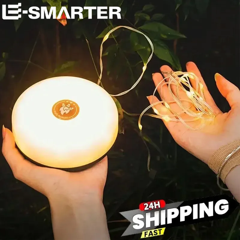 Waterproof LED Camping Lamp Strip Atmosphere 10M Length Recyclable Light Belt Outdoor Garden Decoration Lamp for Tent Room