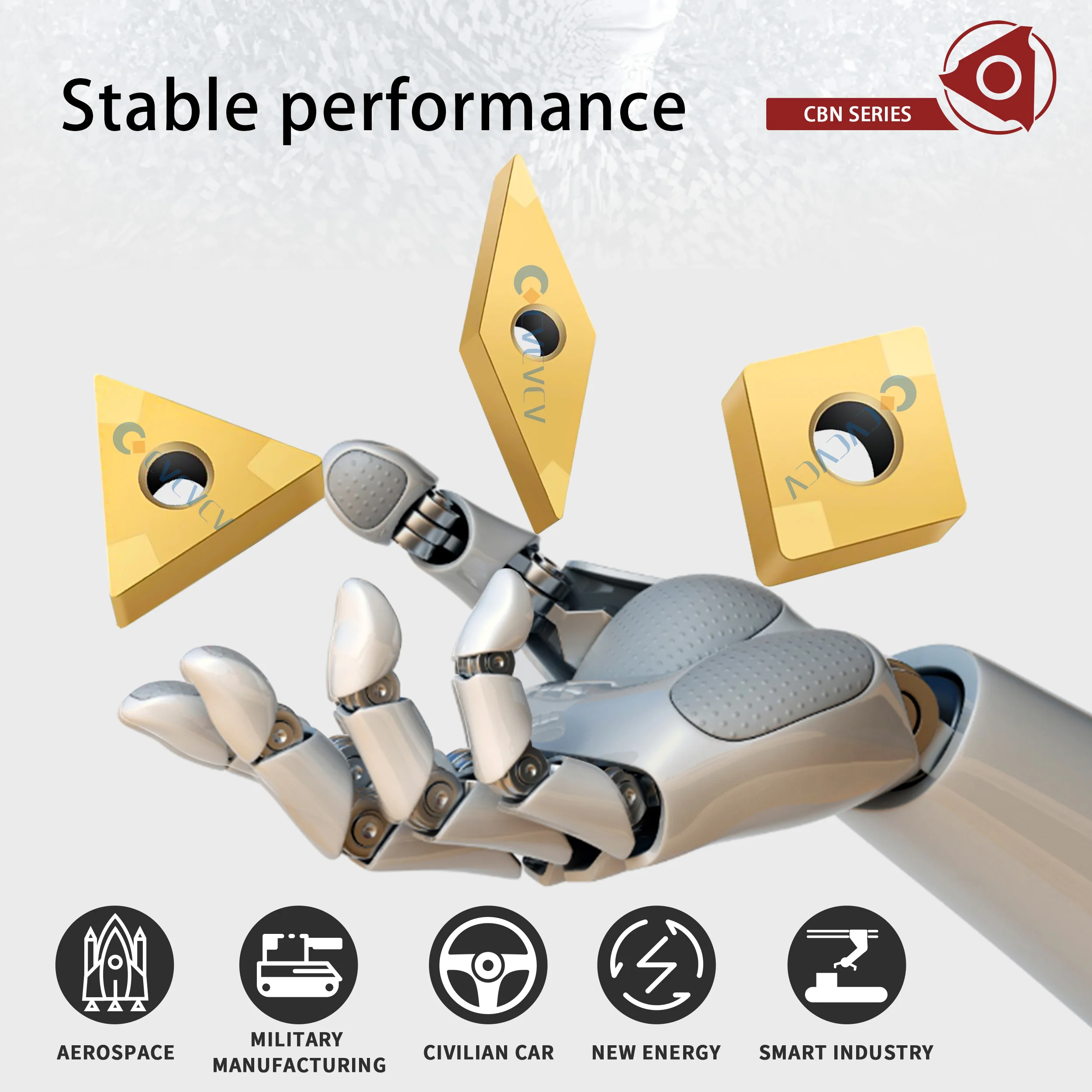 CBN Diamond Blade WNMG/CNMG/DNMG/VNMG/TNMG/Diamond Shaped Outer Circle High Hardness Quencheds Boron Nitride Hardmetal CNC Blade