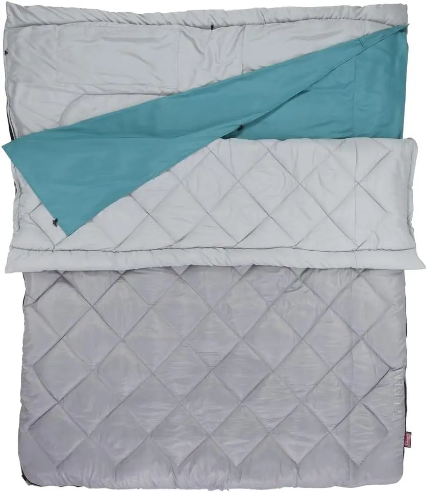 

45°F Double Sleeping Bag, Queen Size XL Sleeping Bag with Big & Tall Design, 2 Sleeping Bags When Zipped Apart, 3-Layer