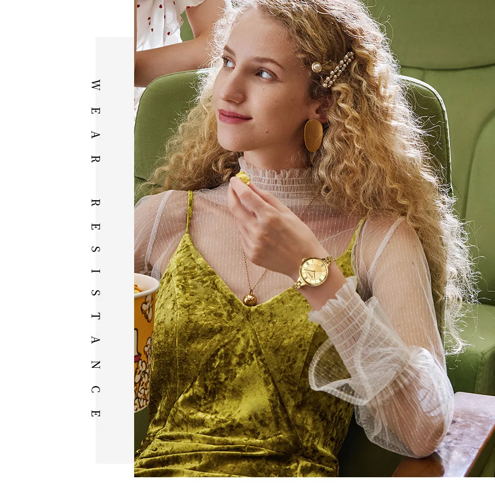 CURREN 9097 Top-Marke Damen-Quarzuhr, modisch, lässig, Gold, Silber, wasserdicht, Edelstahlarmband, elegante Damenuhr – Detail 5