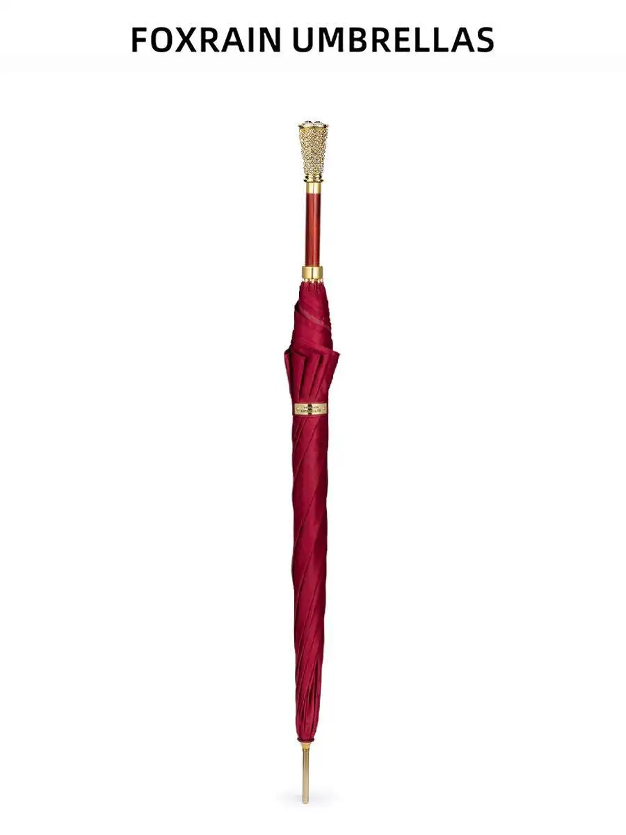 Personalized Long Handle Umbrella Custom Name Engraving Luxury Umbrellas Premium Diamond Handle Rain Parasol Unique Wedding Gift
