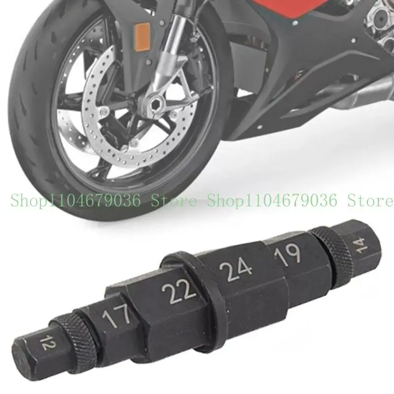 Universal Hex Axle Tool for Motorcycle Front Wheel 6 Sizes in 1 Convenient Socket Wrench for Sport Motorcycles Durable