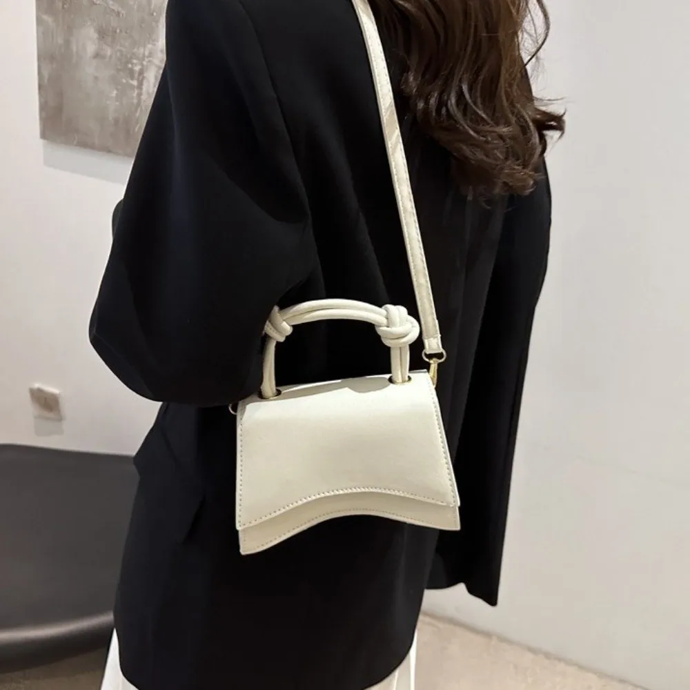 

Single Shoulder Smudging Square Bag Purse Solid Color Simple Crossbody Bag Korean Style Large Capacity PU Leather Handbag