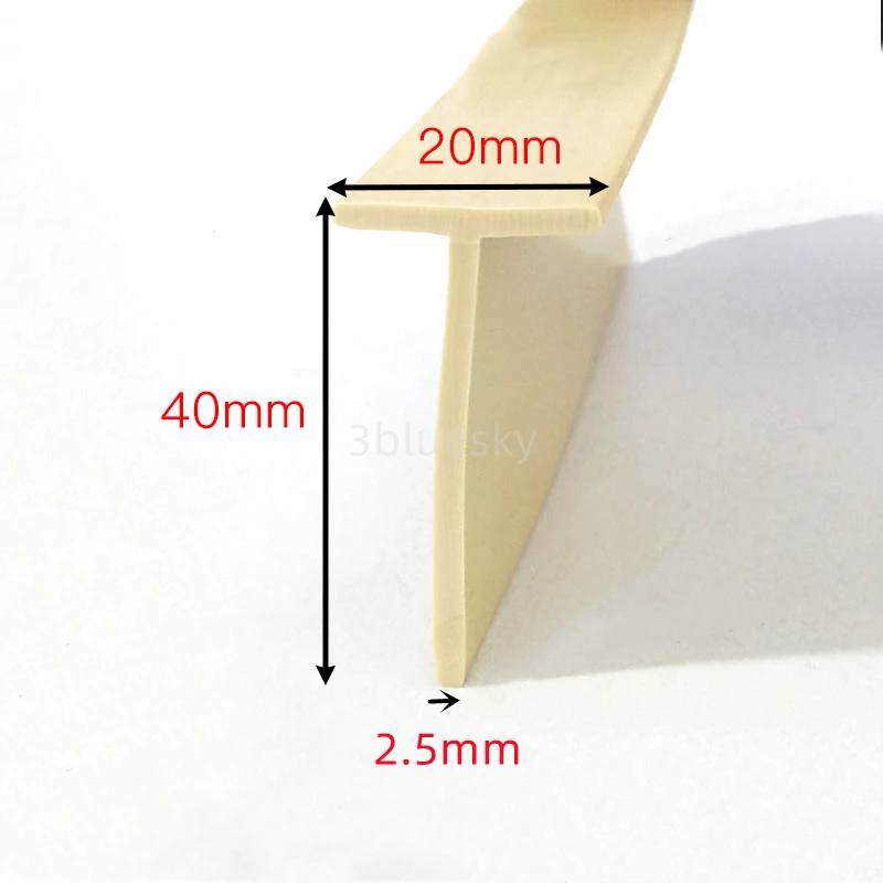 Rubber T Strip Glass Metal Wood Panel Edge Encloser Shield Car Cable Cover Solar Photovoltaic Sealing 20x40mm Beige