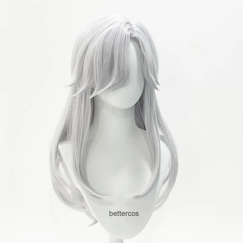 High Quality Cyno Cosplay Wig Impact Long Silver White Wig Cosplay Anime Cosplay Wigs Heat Resistant Synthetic Wigs