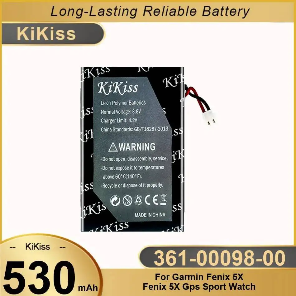 

Долговечная работа 530 мАч для спортивных часов Garmin Fenix 5X Gps, аккумулятор 361-00098-00, легкий вес
