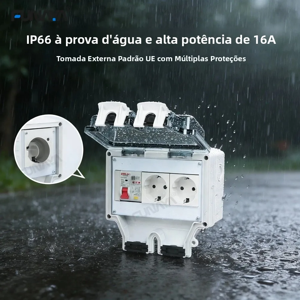 funaya-16a-防水コンセント-漏電保護回路ブレーカー付き-欧州eu-kr-イスラエルプラグ-1-2口-ip65-表面取り付け