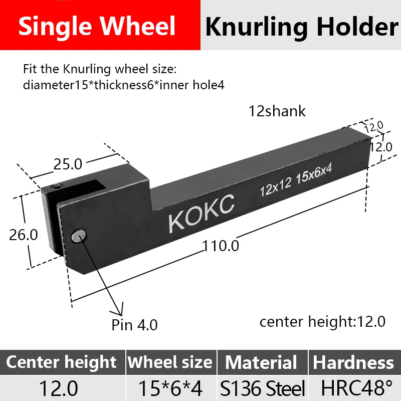 12*12Mm 15*6*4 Enkele Wiel Karteling Houder Kokc Voor Cnc Swiss Type Draaibank Machine