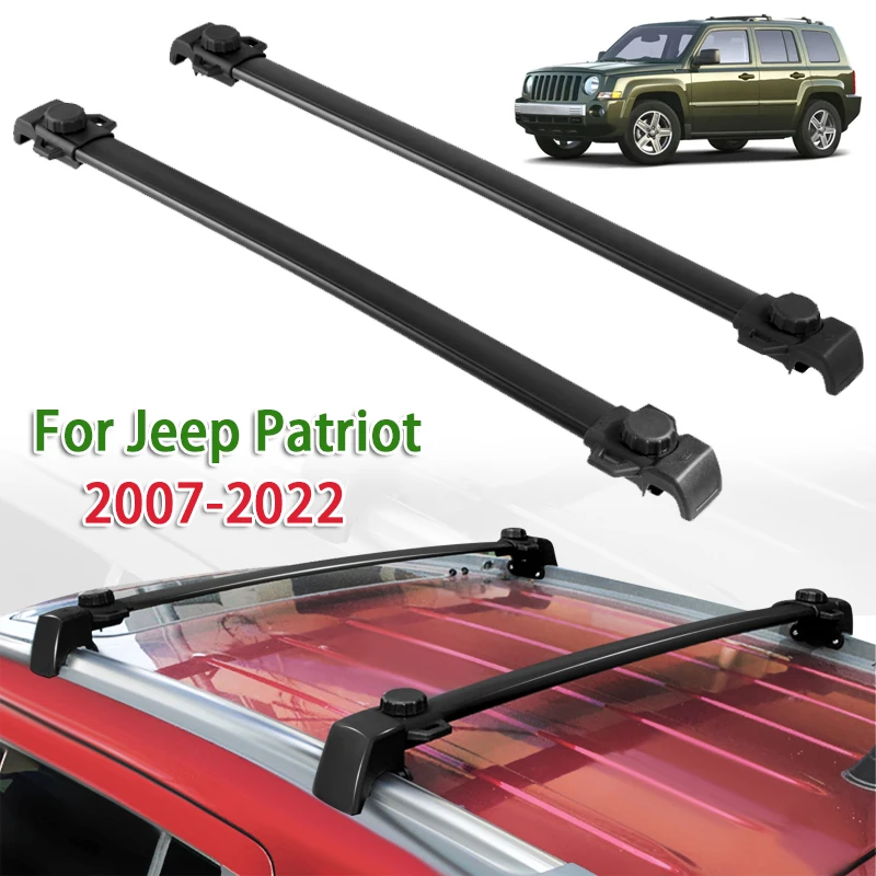 

2pcs/set Black Car Roof Rack Cross Bars for Jeep Patriot 2007-2022 (with Vertical Side Bars)