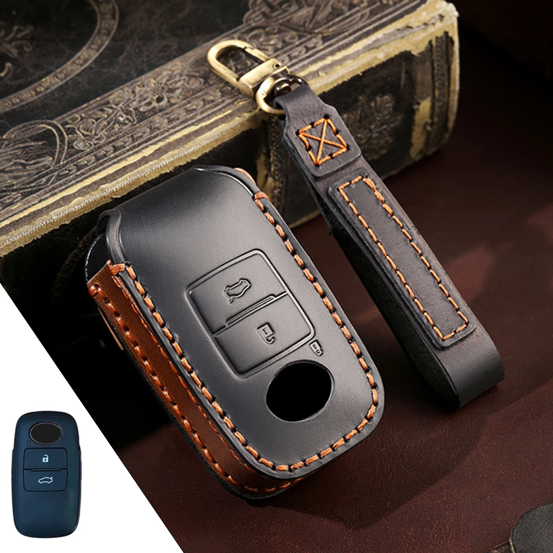 Capa de couro Car Key Fob, Protetor para Toyota, Perodua, Yaris, Avanza, Rush, Daihatsu, Malásia, 2, 3 Garrafas