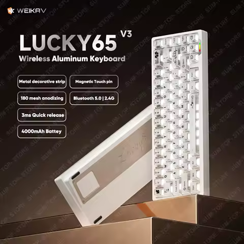 Lucky65 V3 Lucky65 V2 NUT65 Sugar65 Weikav Mechanical Keyboard Aluminum 3-Mode Rgb Hot Swappable Custom Wired Gaming Keyboard