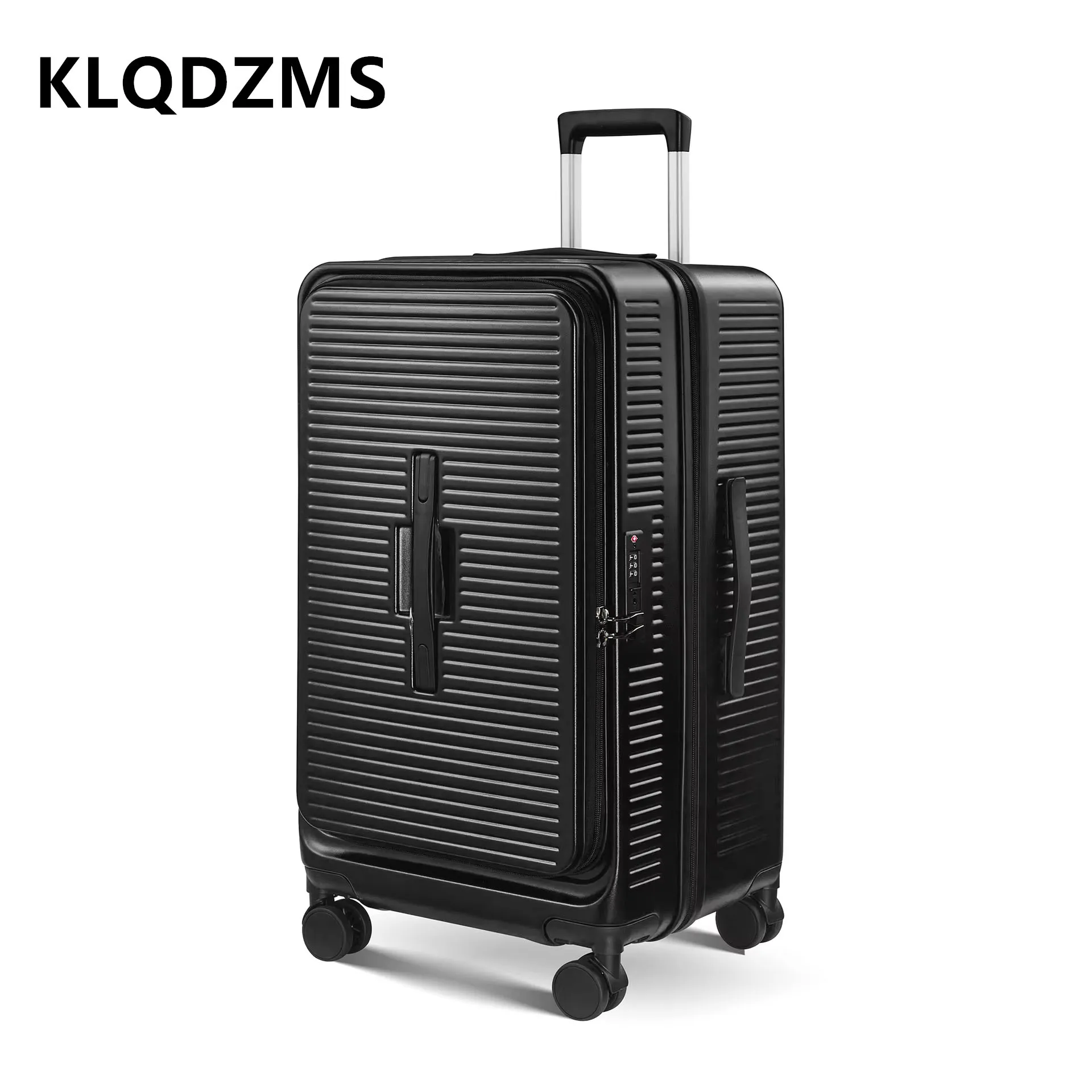 Klqdzms 22 "26" 30nch Hoogwaardige Bagage Vooropening Pc Multifunctionele Trolleykoffer Familie Reizen Essentials Dames Koffer