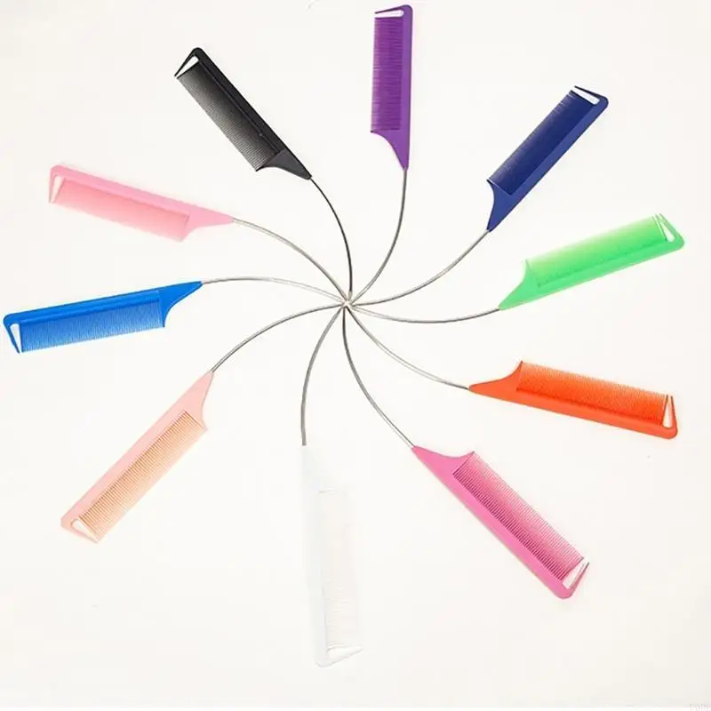 Pente alfinete curvo penteado fibra carbono pente aço longo para penteados qualidade salão