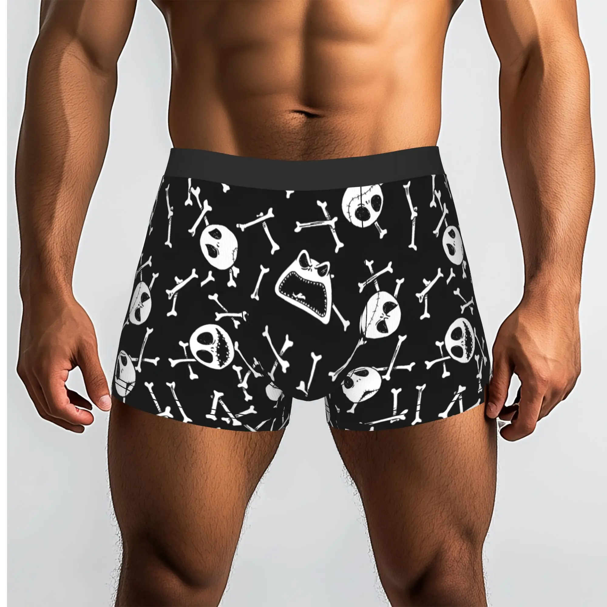 Customized Jack Anime S-Skellingtones Boxer Shorts For Homme 3D Printed  Underwear Panties Briefs Stretch Underpants