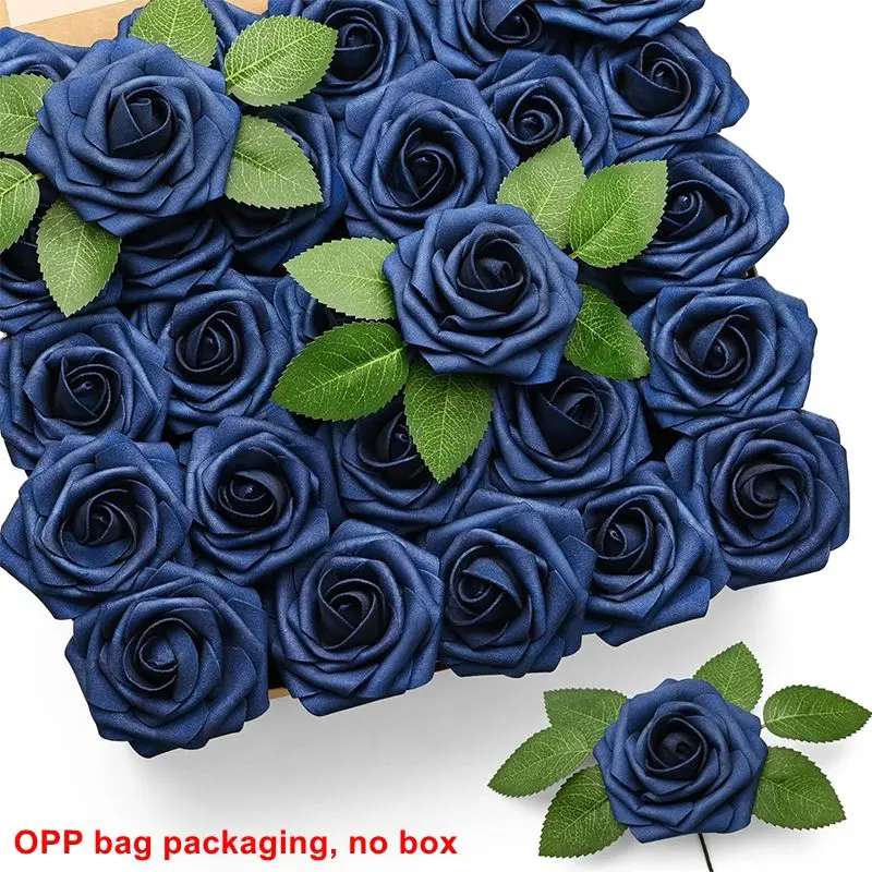 5/10/20 Stück künstliche Rosenblüten, künstliche Blumen, Schaumstoff-Rosen, mit Stiel für DIY-Hochzeitssträuße, Ornamente, Party, Heimdekoration – Detail 13
