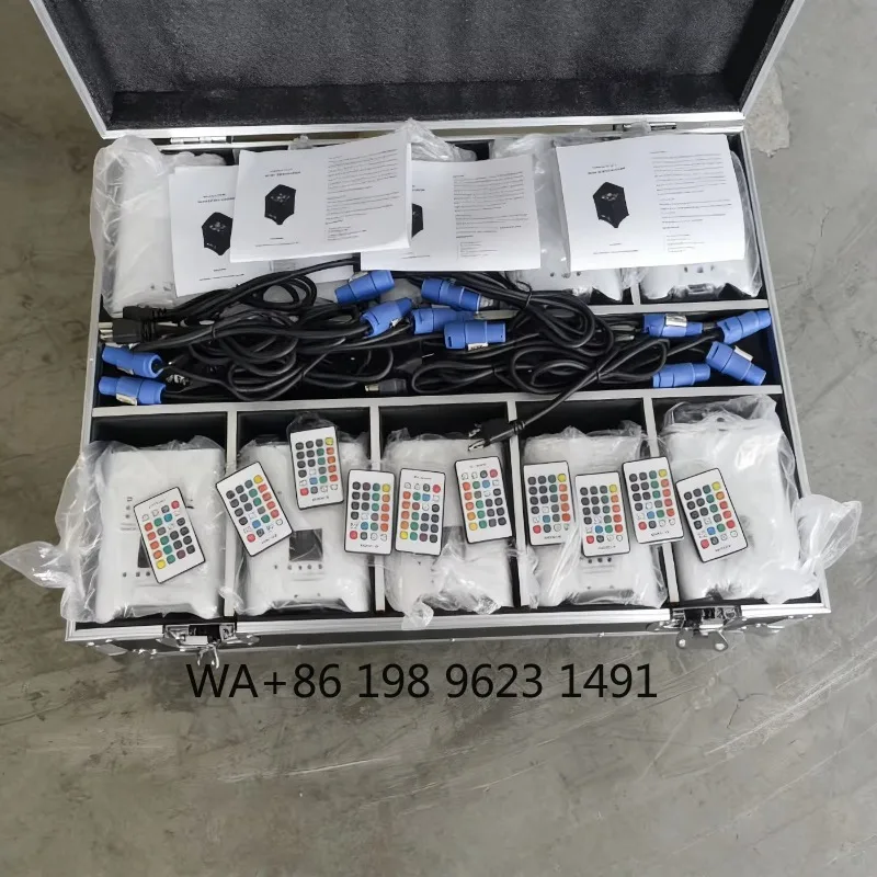6x18W RGBWAUV Rechargeable LED Par Light 9600mAh Wireless APP DMX512 for DJ Disco Wedding Theme Park Event