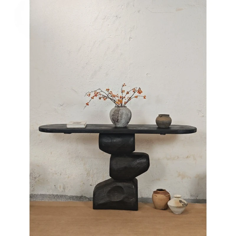 

Вход Тайчжун старинный стол из цельного дерева художественные украшения ретро черная мебель орнамент стол