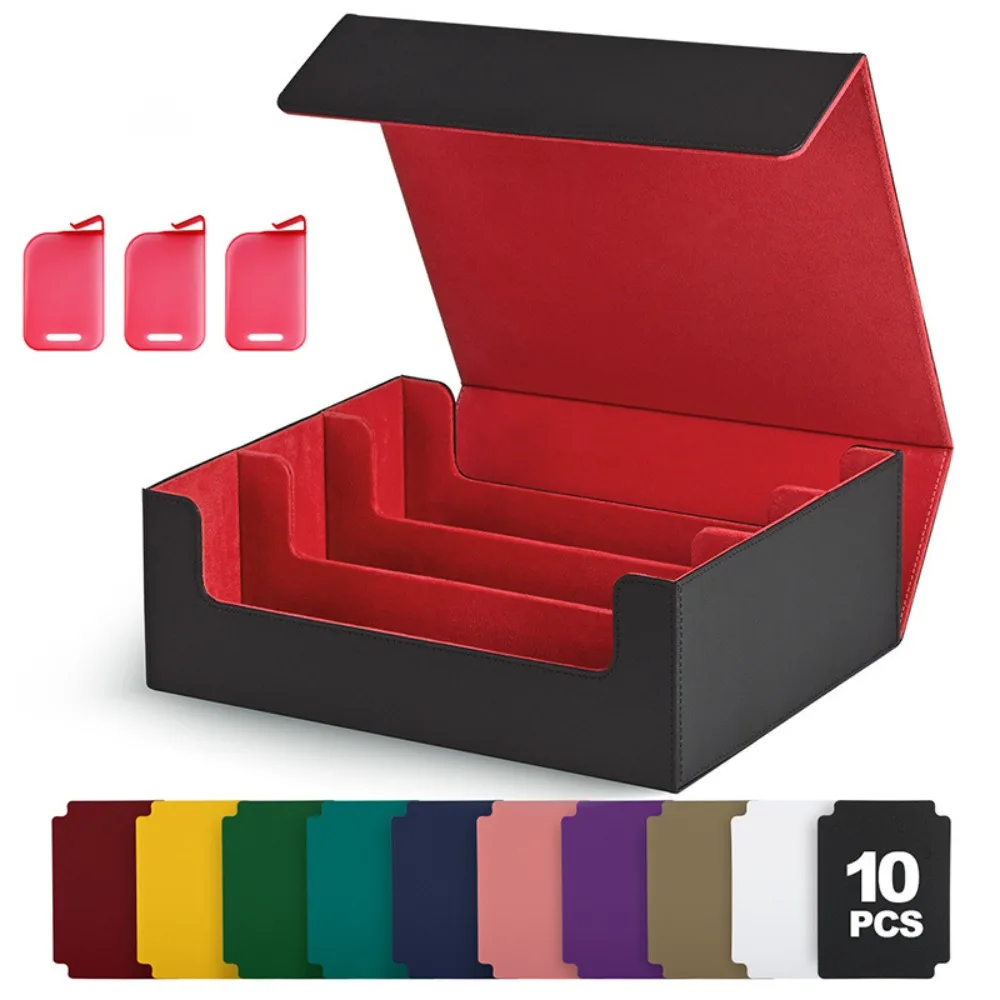 Display Window Game Card Organizer Single Sleeved Cards PU Leather Trading Card Storage Box Cards Case Protectors Container