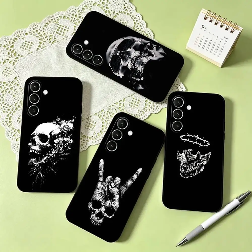 W-Wild Cool Skull  Phone Case For Samsung Galaxy A73,A72,A71,A70,A53,A52,A51,Soft Silicone Black Cover
