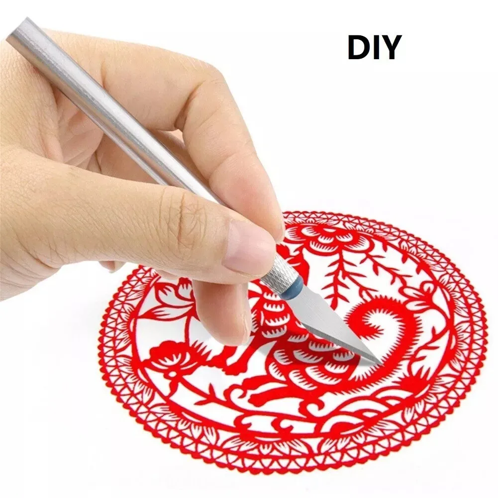 13Pcs Metal Carving Knife Pen Style Art Seal Cutting Manual Combination Paper Cuttings Non-Slip Gadget DIY Precision Repair Tool