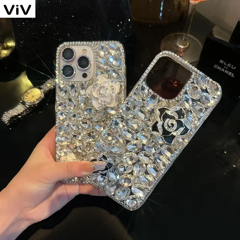 Moto S30 Pro Flower Phone Case For Motorola Moto Edge 30 Fusion G Stylus 5G 2023 E13 E22 E32 4G Cover Rhinestone Telefon Fundas