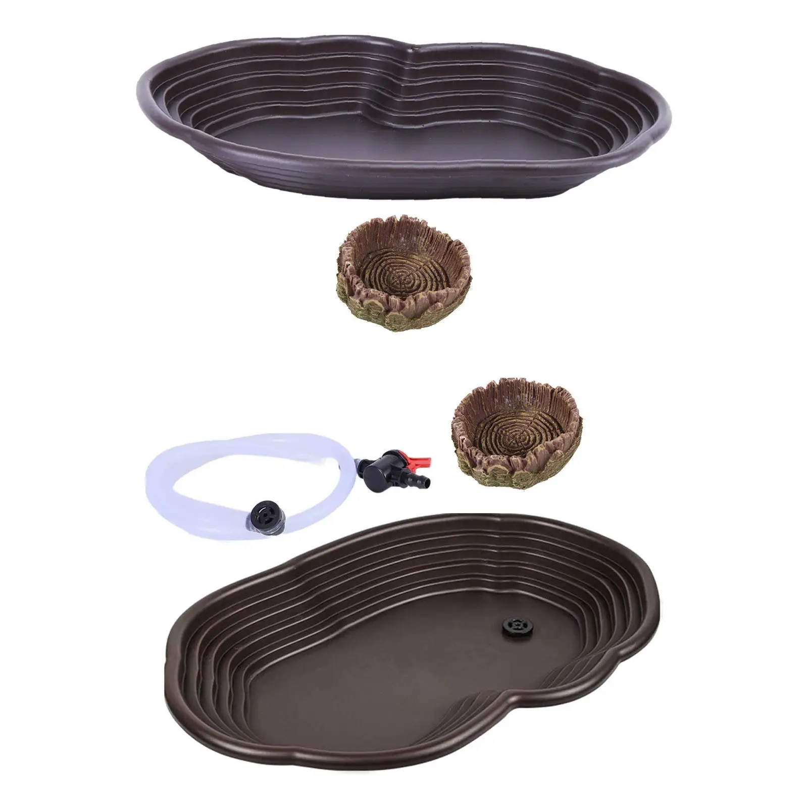 

Turtle Water Dish with Ramp Amphibians Habitat Accessories Reptile Bathing Dish