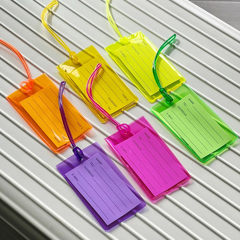 1Pc Tas Naam Label Kaart Mouw Zachte Pvc Reisbagage Label Vliegtuig Kleur Siliconen Koffer Label Diy Accessoires