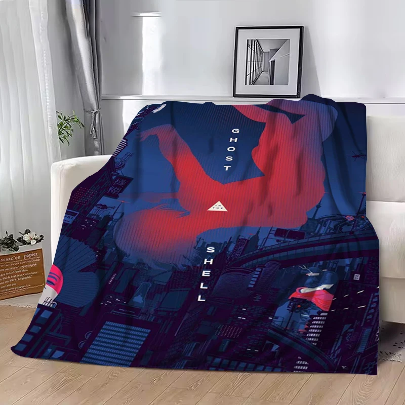 اليابان أنيمي شبح في قذيفة بطانية منقوشة البطانيات ل أريكة الزخرفية الفاخرة مصمم الفراش مكتب التخييم رمي داوني