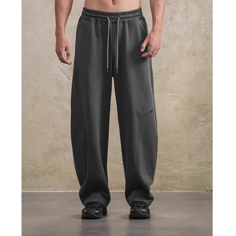 

Korean Sle Men's Sweatpants Straight Leg Loose Fit Autumn Winter plus Size 250 Pou Casual Spor Banana Long Trousers