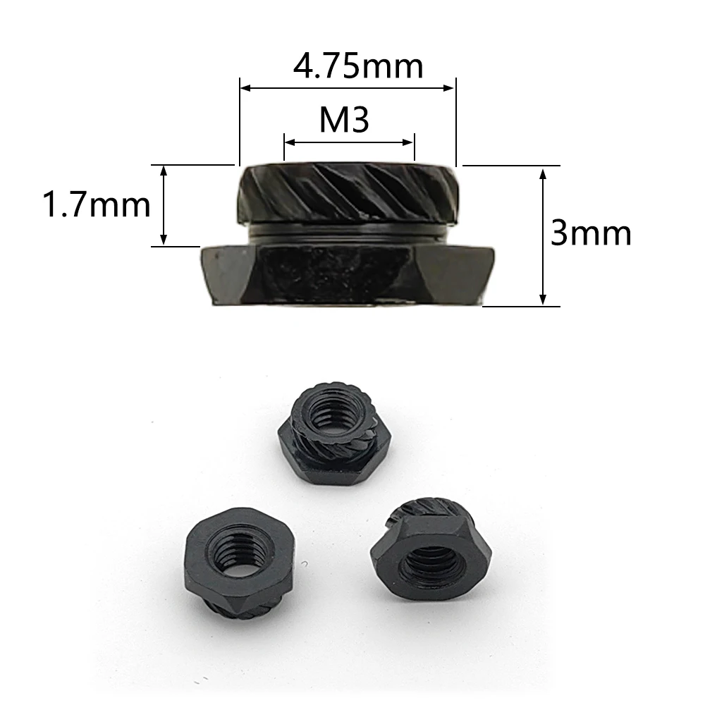 20/100PCS Carbon Steel High Hardness M3 Hexagonal Press Rivet Nut for carbon fiber plate