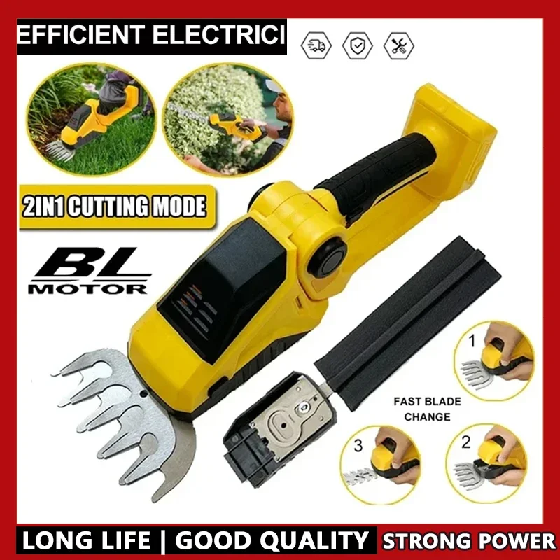

Fit Dewalt 2-in-1 Cordless Handheld Hedge Trimmer for 20V Battery Shrub Pruning Weeding Mower Garden Tool