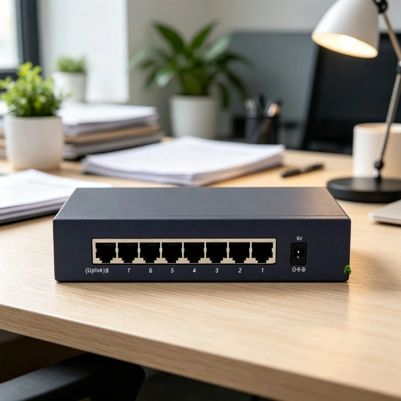 Hikvision 8 Port Gigabit Switch DS-3E0508-E Unmanaged Ethernet Network Switch LAN Splitter for Home Office Monitoring