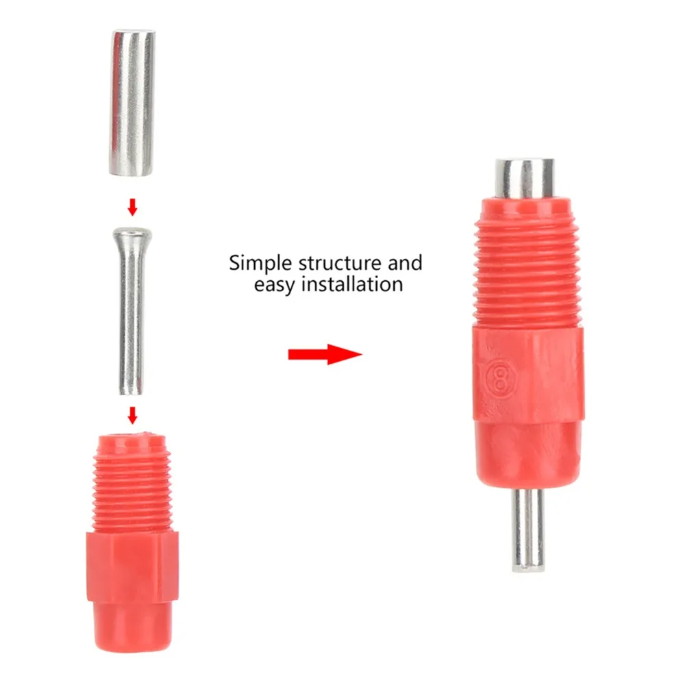 40pcs Stainless Steel Automatic Chicken Water Drinker Red Plastic Drinking Nipple Easy Installation Poultry Waterer Poultry Farm