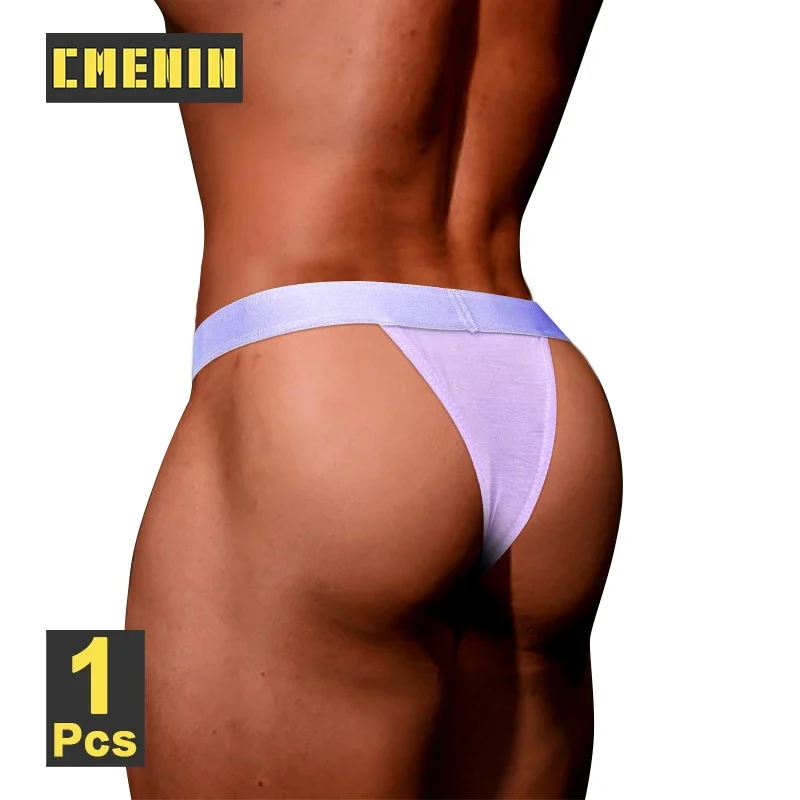 CMENIN Sports Panties Solid Men Thong Man Modal Breathable G-String Low Waist Slips Sissy Thong Men Underwear Men\'s Fitted Thong