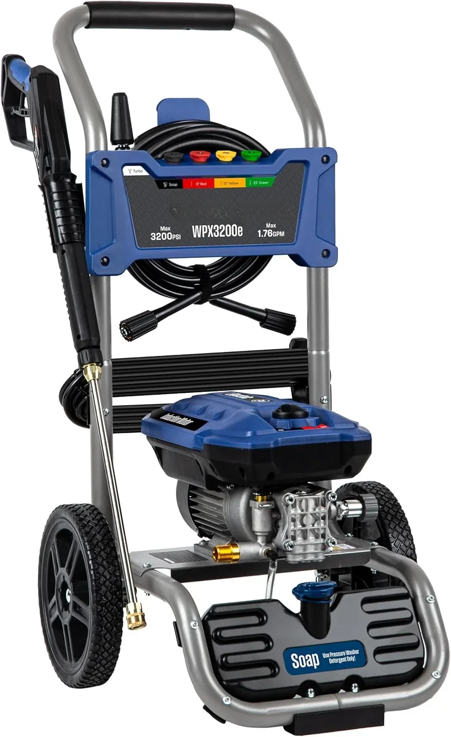 Fast  delivery.WPX3200e Electric Pressure Washer, 3200 PSI and 1.76 Max GPM, Induction Motor, Onboard Soap Tank, Spray Gun and W