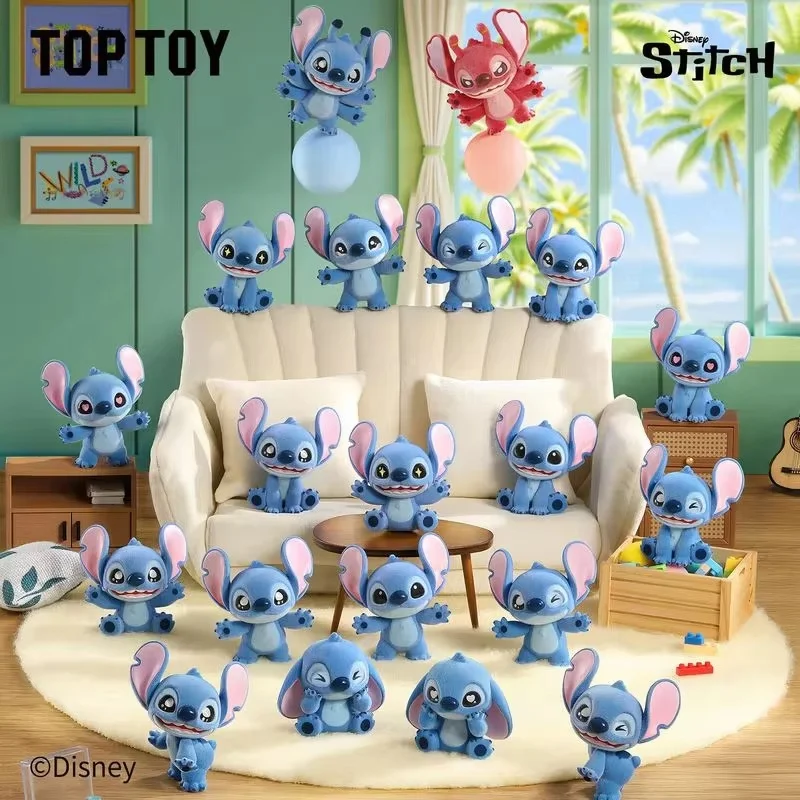 

Toptoy Disney Stitch Flocking Blind Bag 5cm Kawaii Mini Beans Desk Decor Collectible Toy for Kids And Fans Mystery Gift Box