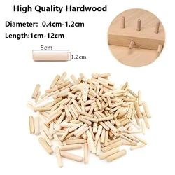 50Pcs Diameter 0.4cm-1.2cm Fluted Wood Dowel Pins Multiple Sizes Woodworking Dowels for Furniture Art Woodworking Projects Tool