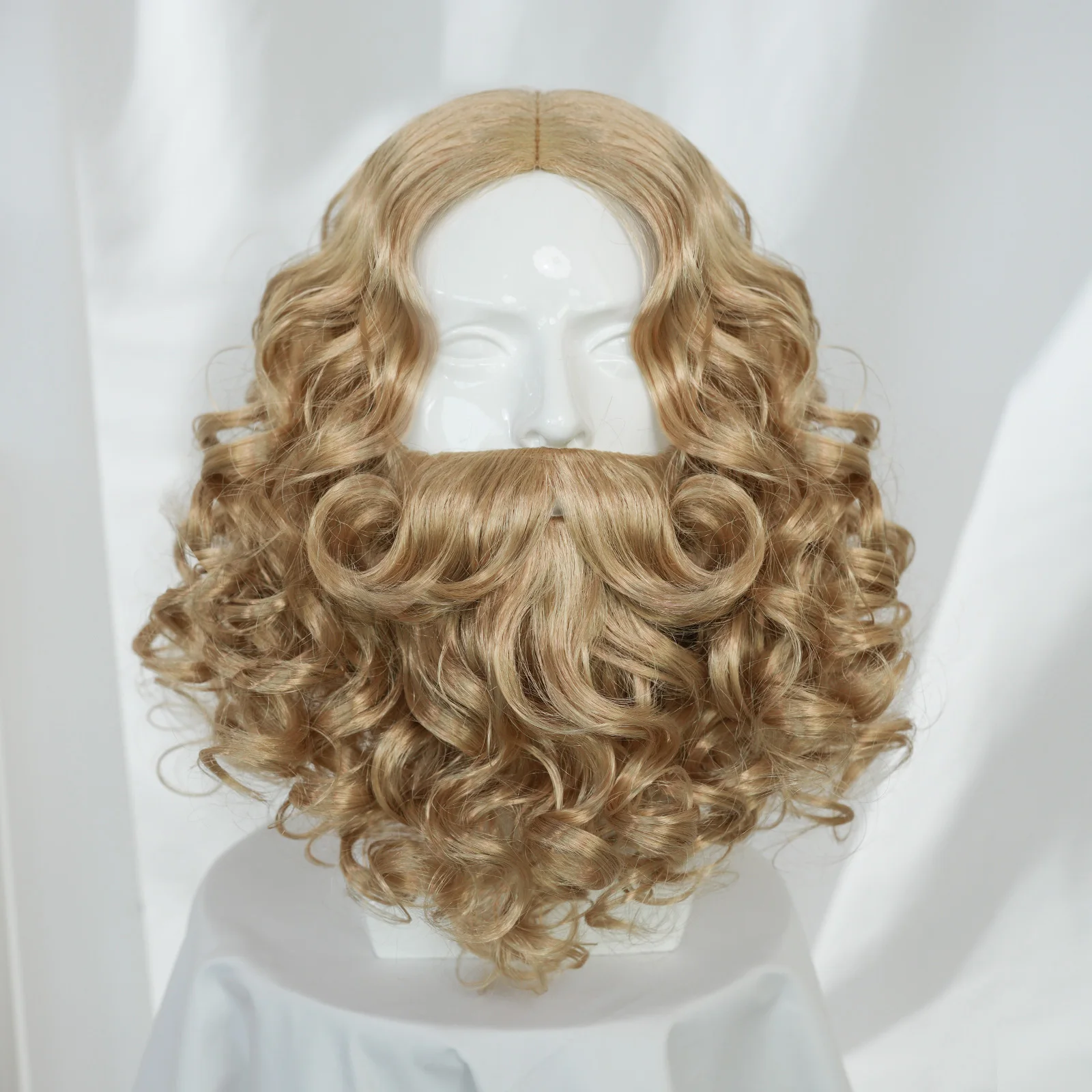 

Synthetic Light Brown Short Curly Cosplay Wig, Suitable For Creative Dressing, Character Imitation And Other Scenes