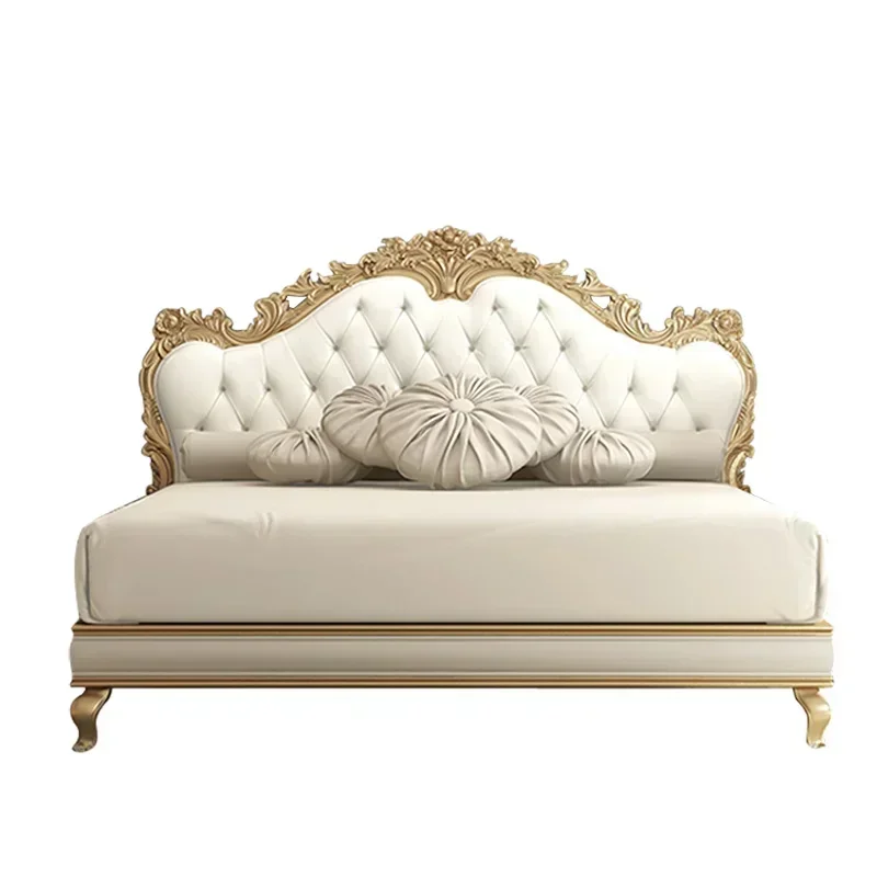 

Practical Premium - Quality Queen Designer European Double Bed Modern Whitr Royal Bedframe King Size Double Bed Luxury Sleeping