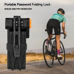 Folding Bike Password Lock Alloy Steel 8 Joints Anti-theft Bicycle Password Lock Portable Electric Bicycle Code Anti-theft Lock