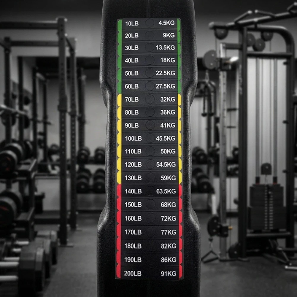 Fitness Equipment Weight Stickers Gym Weight Stack Label 4.5kg-91kg Number Markings Indoor Fitness Accessories