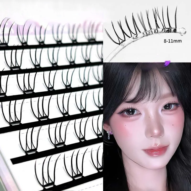 U-shaped Segmented False Eyelashes Korean 8-11mm Mixed Cluster Lashes Natural Eyelash Diy Korean Large Capacity Manga Eyelashes