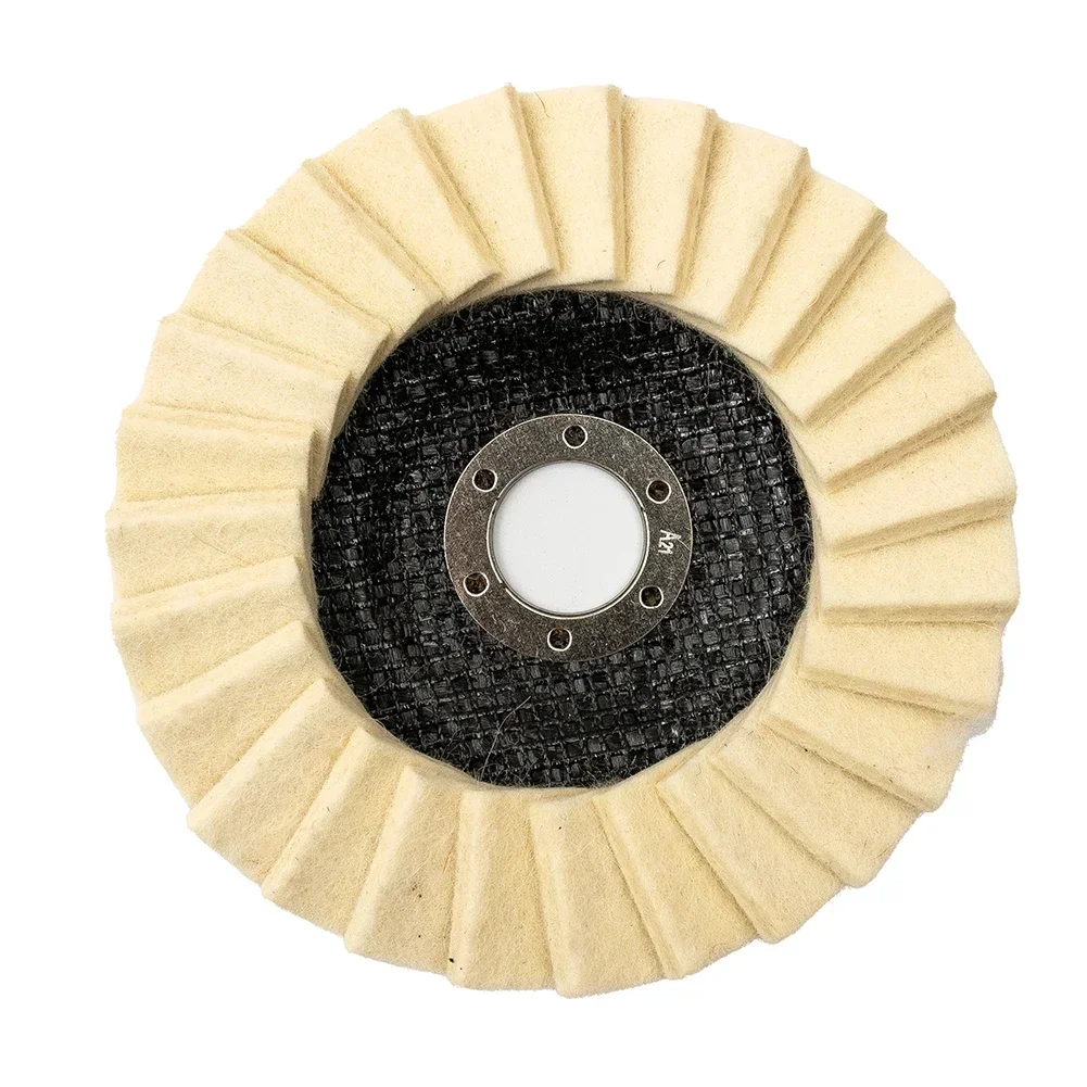 Disco de solapa de lana, disco de lijado de 125mm y 22mm, rueda pulidora de lana de fieltro, almohadilla amortiguadora, accesorios de amoladora angular, 1 unidad