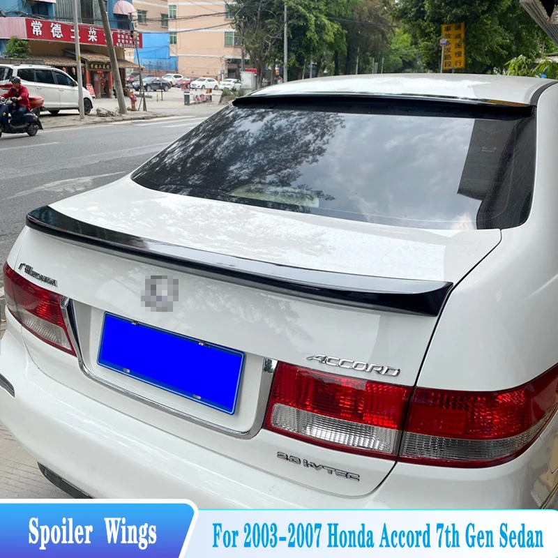 

For 2003--2005 Honda Accord 7th Gen Sedan Rear Trunk Lid Lip Spoiler Wings ABS Material Car Tuning Styling Body Kit Accessories