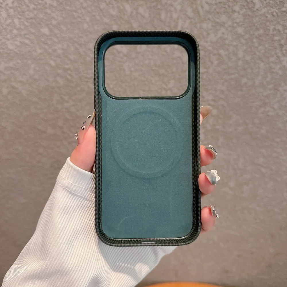 NUOVA custodia per telefono aziendale originale con struttura in fibra di carbonio per IPhone 17 Pro Max Air copertura protettiva per carica wireless magnetica invisibile