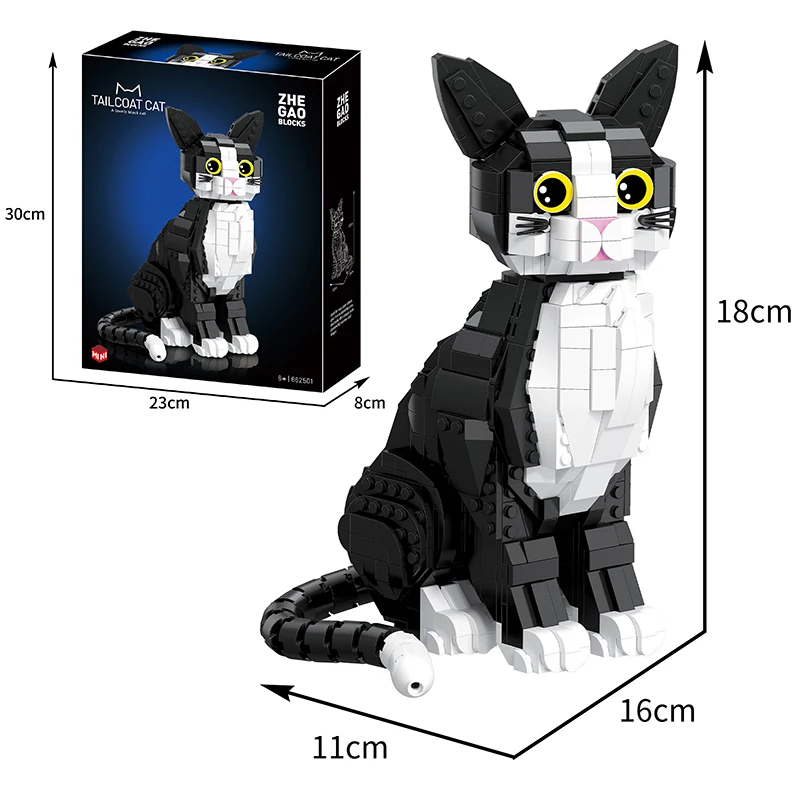 Neue Smoking Katze Bausteine Simulation Katze Montage kinder Pädagogisches Handgemachte Modell Trendy Spielzeug Ornamente Geburtstag Geschenk