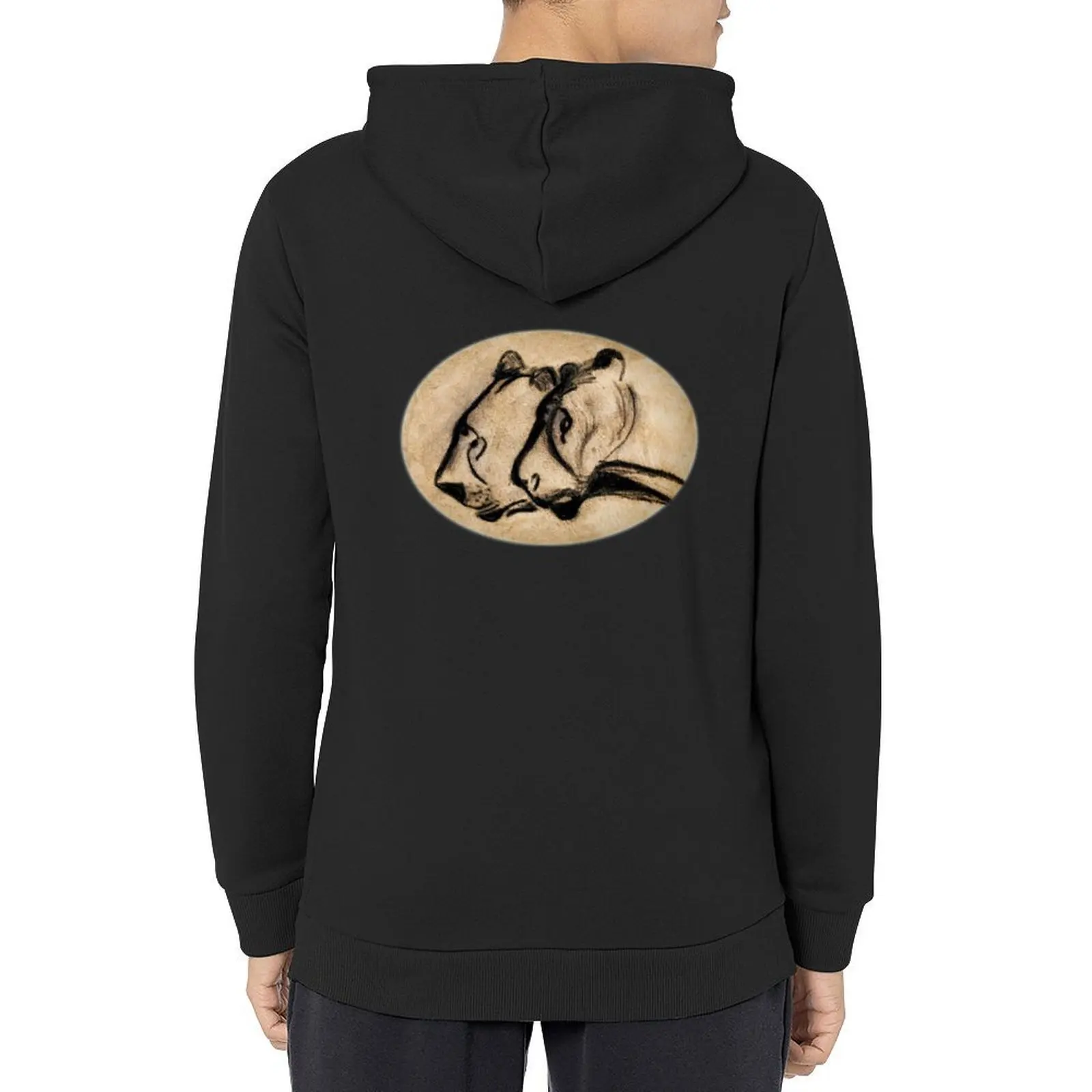 

two chauvet cave lions Hoodie winter clothes autumn clothes hooded shirt autumn mens hoodie