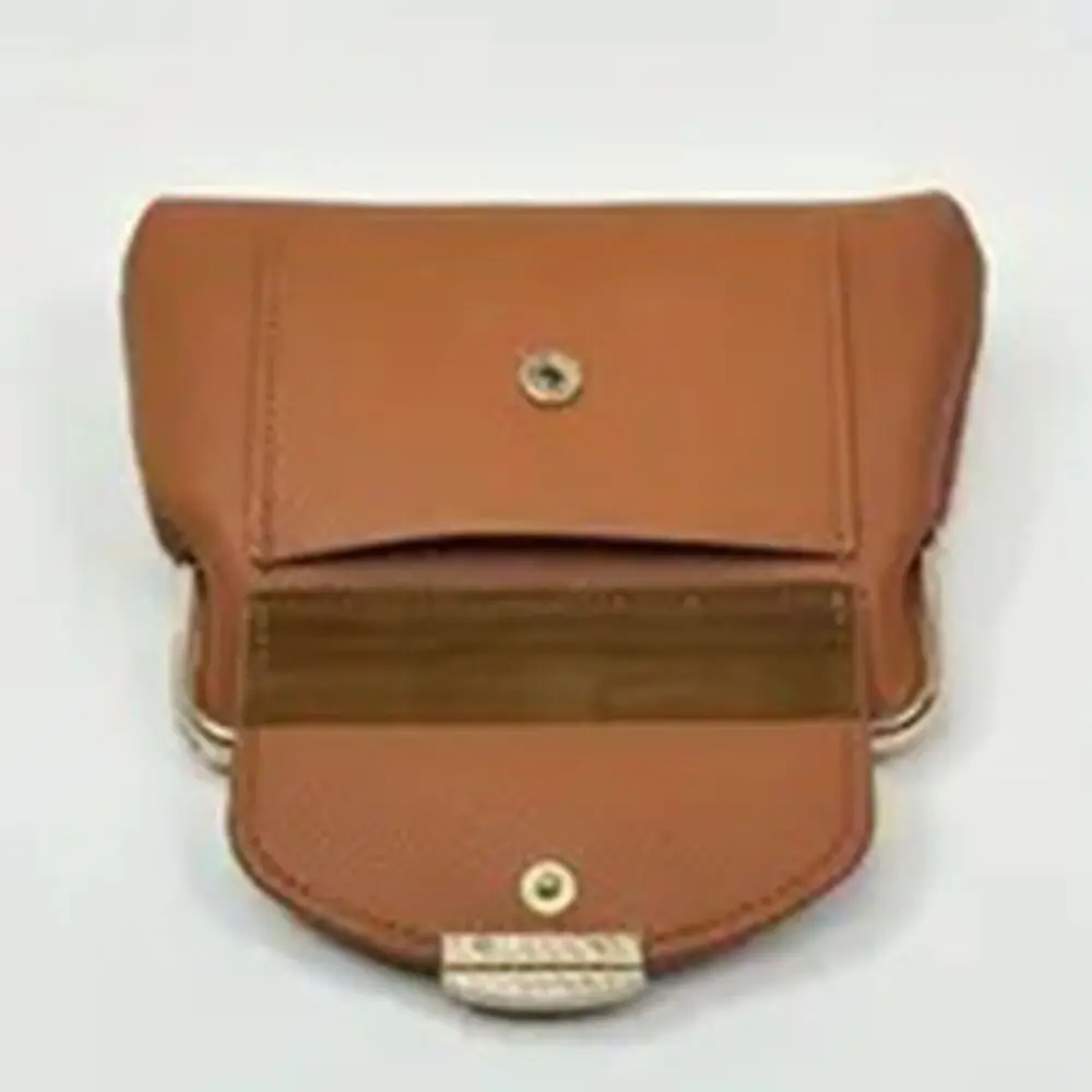 Patrón de lichi Mini Clip de bloqueo monedero llaves/lápices labiales/auriculares PU cuero Kiss Lock Cartera de cuero portátil Retro