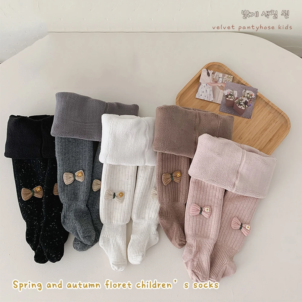 Baby Winter Pantyhose,With Artificial Velvet and Thickness Leggings,70cm to 130cm Warm Pants and Socks for Children Kids