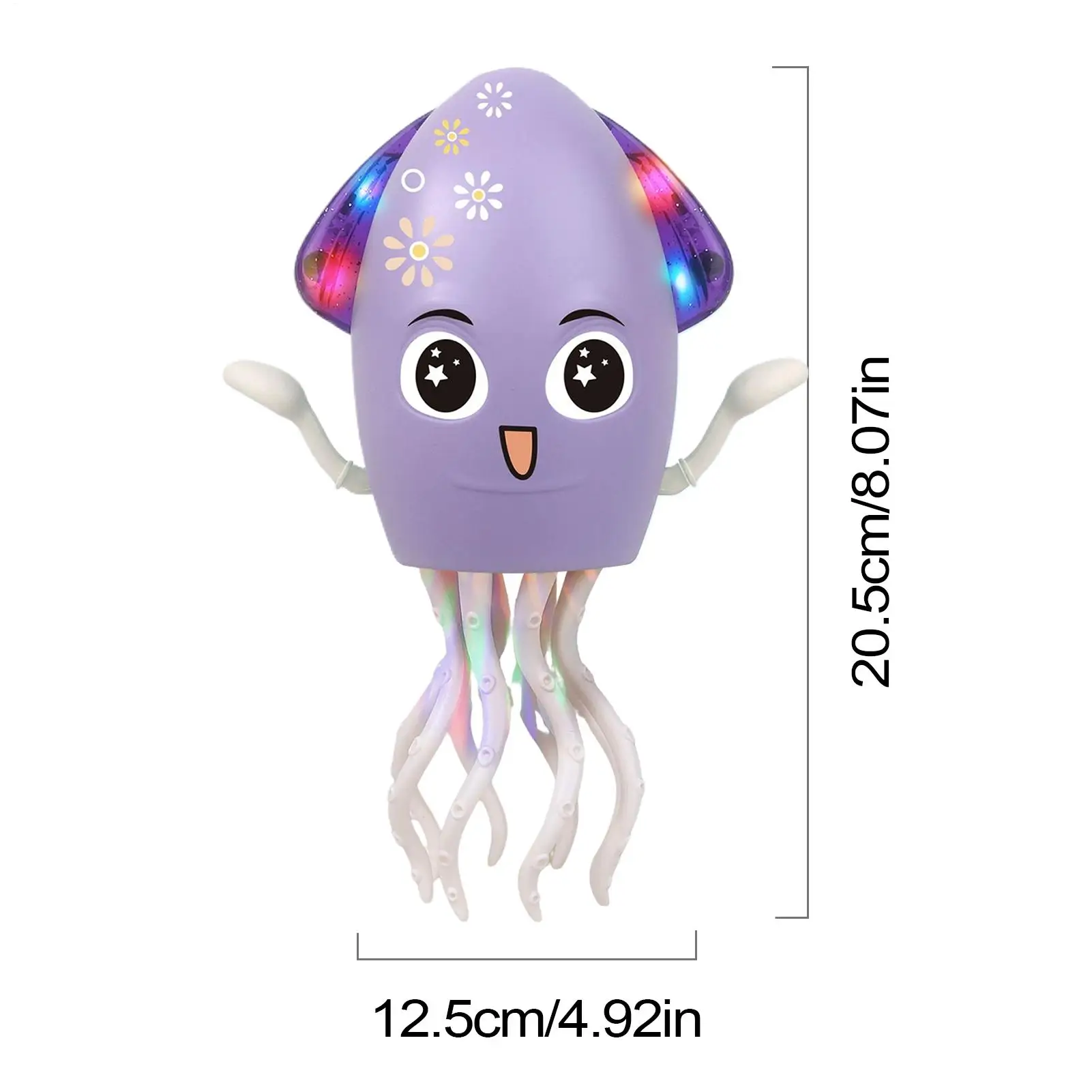 ألعاب الأخطبوط الكهربائية مستشعر تجنب العوائق الأخطبوط USB روبوت كهربائي قابل لإعادة الشحن مع أضواء LED وموسيقى للمنزل